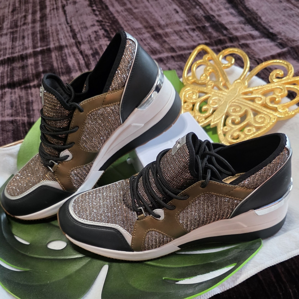 MICHAEL Michael Kors Black and Gold Women's Sneakers